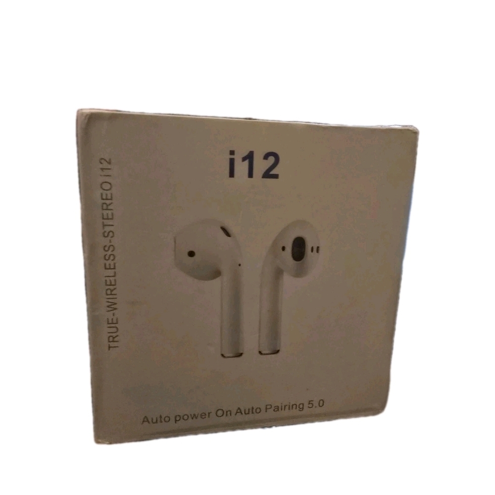 i12 Wireless Bluetooth Earbuds - White